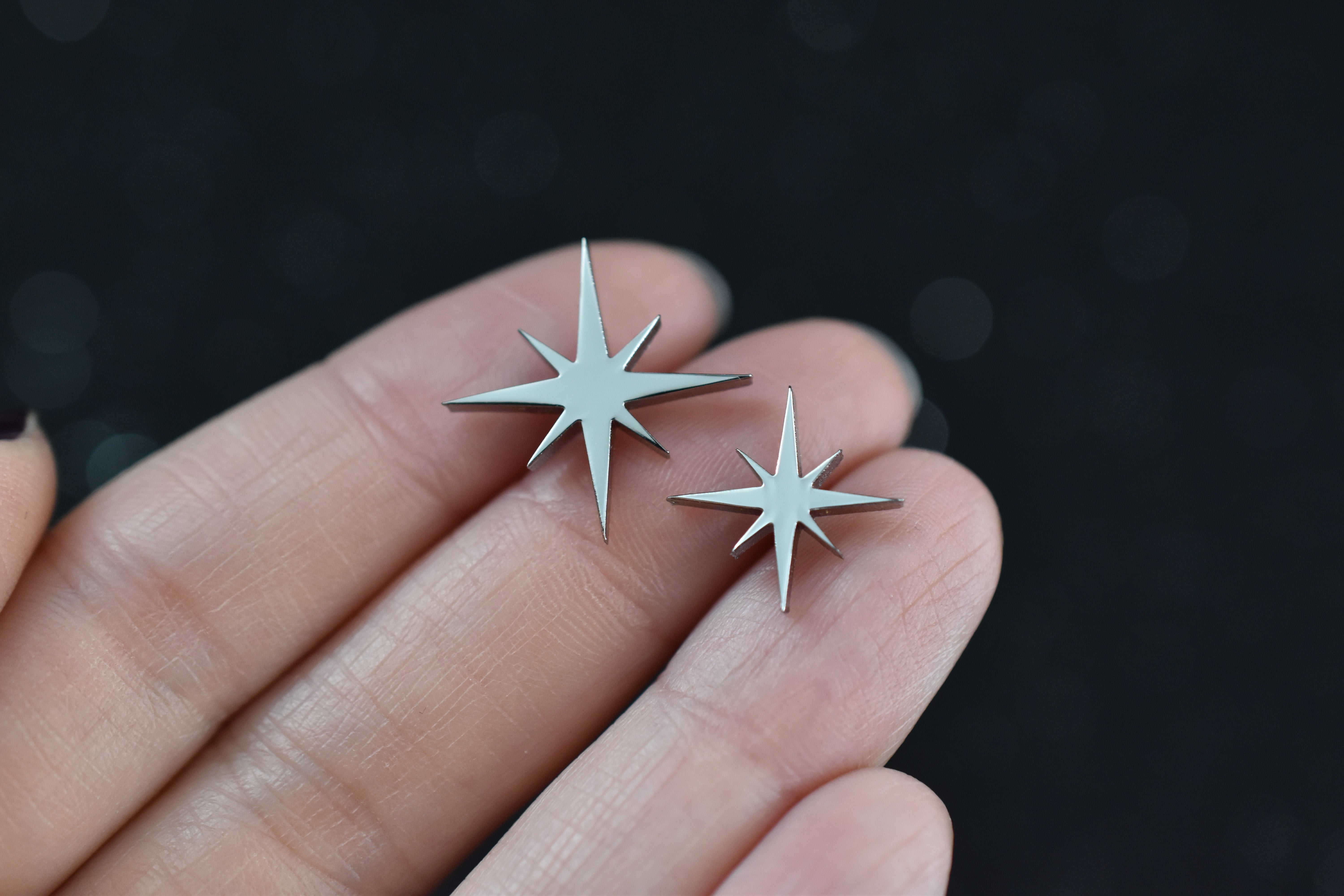 Silver Star Bright Mini Pins image 2