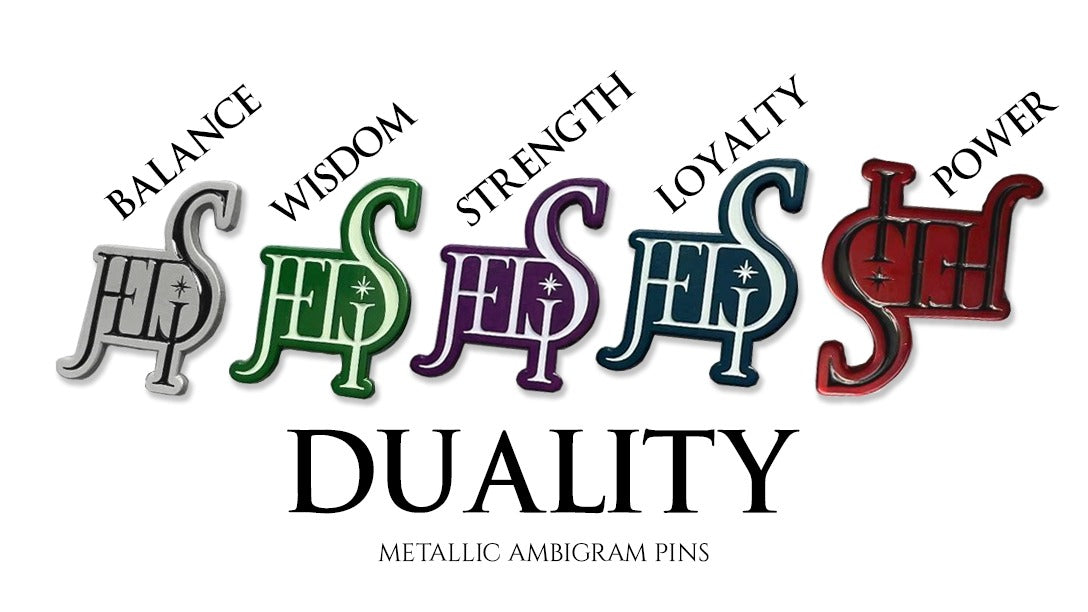 Duality Ambigram Enamel Pin image 1