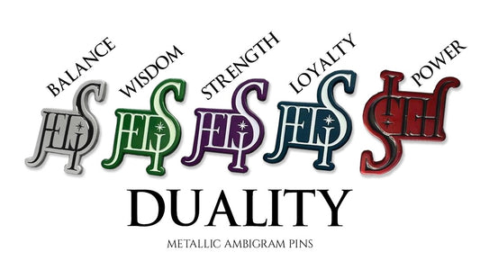 Duality Ambigram Enamel Pin image 1