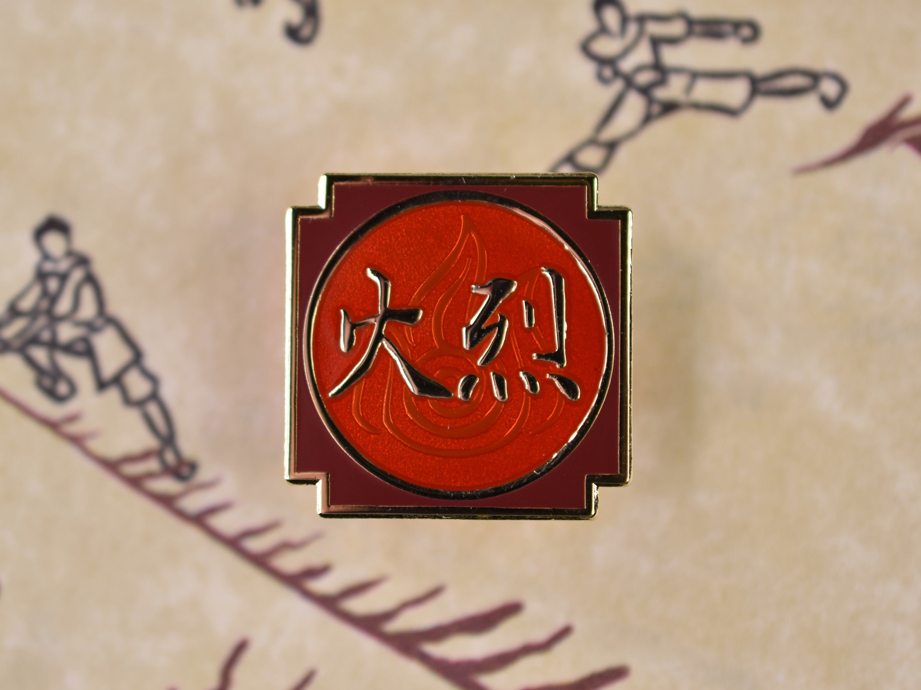 Fire (Huǒ) Enamel Pin image 0